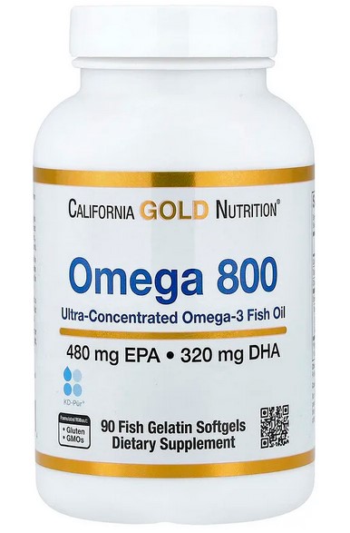БАД с Омега-3 California Gold Nutrition Omega 800 в официальном магазине iHerb США для заказа в Россию