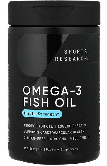 БАД с Омега-3 Sports Research Omega-3 Triple Strength в официальном магазине iHerb США для заказа в Россию