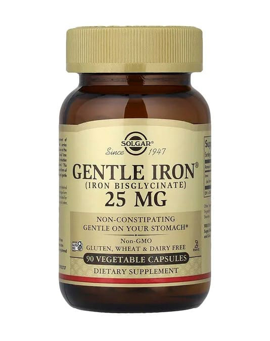 Solgar Gentle Iron, 25 mg, 90 Vegetable Capsules в официальном магазине iHerb США для заказа в Россию